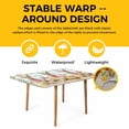 thumbnail image 4 of Easter Bunny Eggs Table Cloths for 4 Foot Rectangle Tables, Spring Tulips Farm House Rabbits Blue Plaid Patio Waterproof Elastic Fitted Tablecloths, Washable Rectangular Table Cover for Camping, 4 of 8