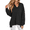 Black, variant on Luniro Women's Oversized Sweatshirts Long Sleeve V Neck Shirt Loose Trendy Fall Pullover Tops Size S-XXL