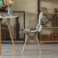 thumbnail image 6 of Fabulaxe  Modern Fabric Patchwork Chair with Wooden Legs for Kitchen, Dining Room, Entryway, Living Room, Set 2, 6 of 7