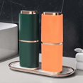 thumbnail image 5 of KAIYANG Paquete de 2 cajas de almacenamiento de cepillos de dientes de viaje, vaso de plástico portátil para cepillos de dientes naranja, verde oscuro COLOR 1, 5 of 5