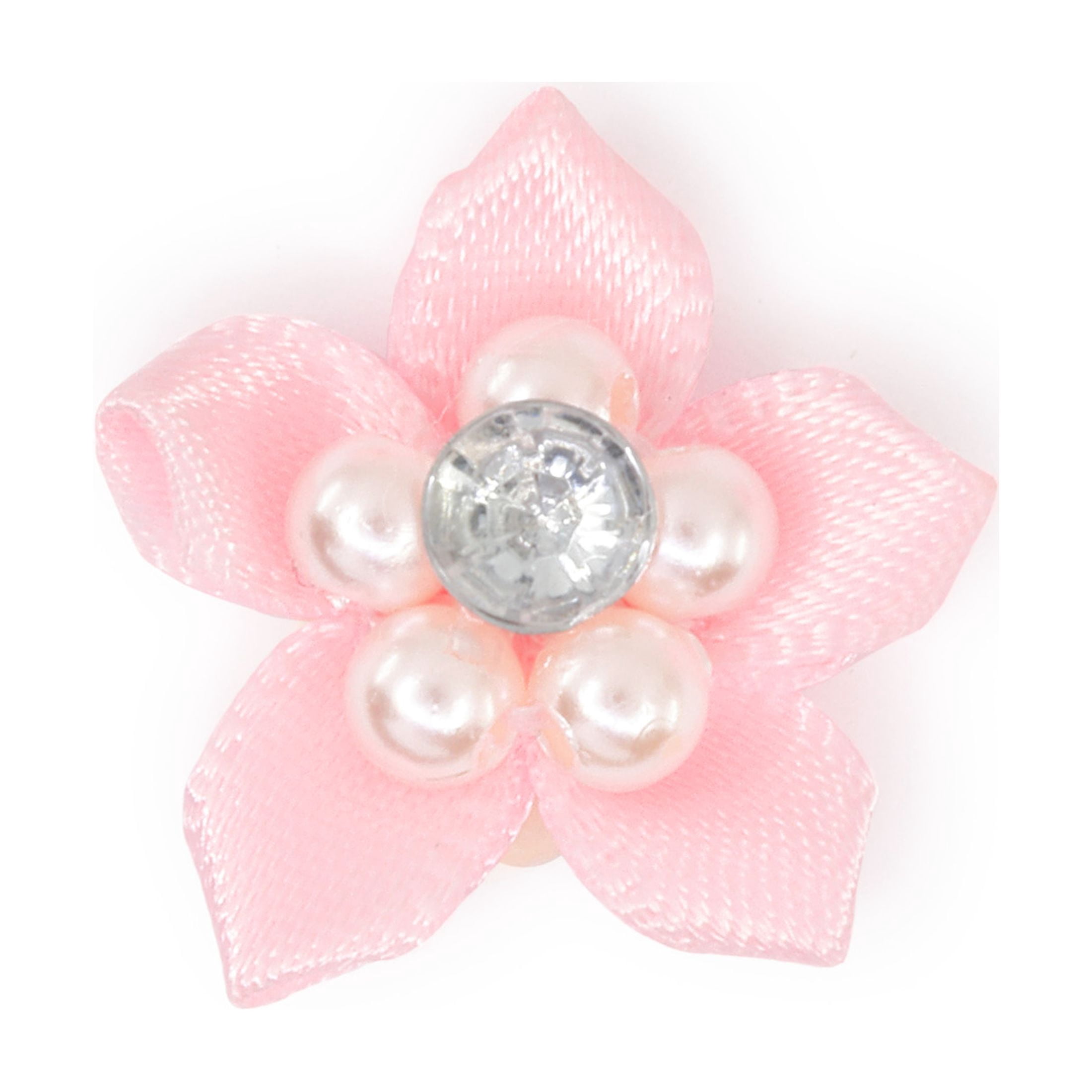 Hello Hobby Accessory Flowers with Gem, Pink, 10 piece