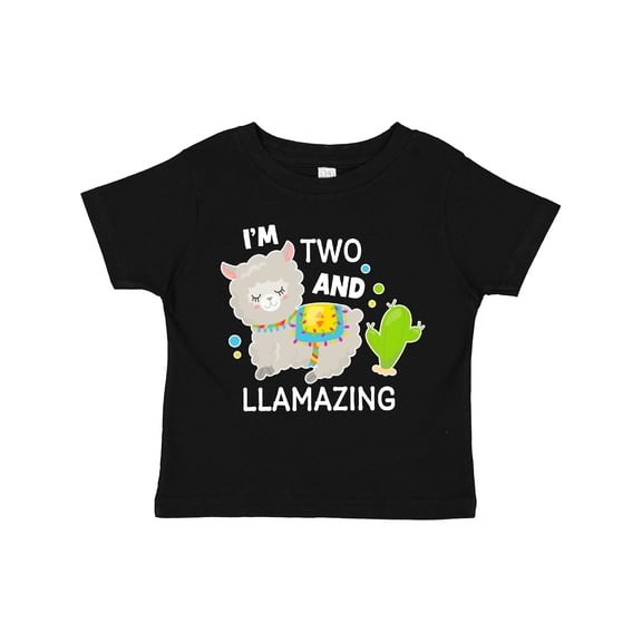Inktastic Im Two and Llamazing with Llama and Cactus Boys or Girls Toddler T-Shirt