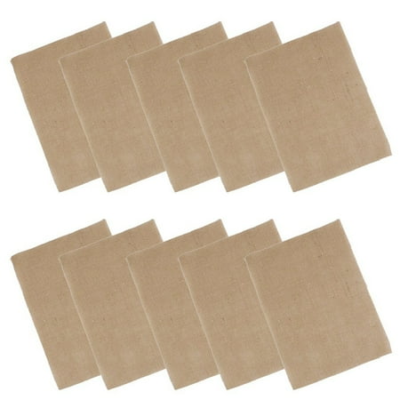 

NUOLUX 10pcs Hessian Burlap Coasters Table Mats Place Mats Rustic Wedding Table Decoration (Brown)