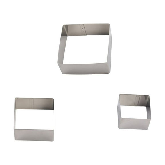 FELTECHELECTR Square Biscuit Molds 3Pcs Stainless Steel Cookie Stamp For Baking Sessions