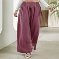 thumbnail image 3 of Pantalon Long Ample à Taille Haute Élastique pour Femmes, 3 of 7