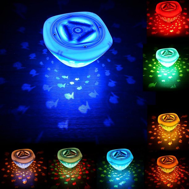 Luces flotantes para piscina TANGJMXG proyector de peces multicolor a batería IP67