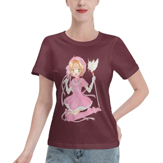 T-Shirt Basique à Manches Courtes pour Femme Cardinal Sakura