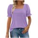 thumbnail image 5 of Sudadera con capucha para mujer,Blusa informal de manga corta con cuello cuadrado para mujer, mezcla de poliéster y elastano, corte holgado para uso diario, sopatenor, 5 of 9