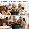 thumbnail image 6 of 47" Dining Table, LEGAHOME Round Kitchen Table 4 Seater, Wooden Circle Pedestal Dining Room Table with 1.1in Thickness Tabletop, Black(Only Table), 6 of 8