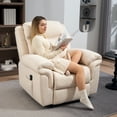 thumbnail image 2 of HOMCOM Fauteuil Inclinable Manuel avec 8 Massages par Vibration, Poches Latérales, Crème, 2 of 10