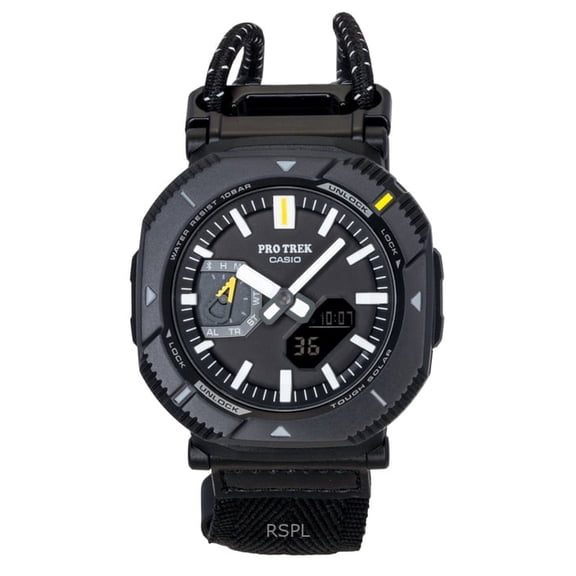 Casio Pro Trek Analog Digital Smartphone Link Fabric Strap Black Dial Solar PRJ-B001B-1 100M Men's Watch