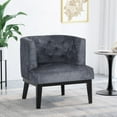 thumbnail image 2 of Noble House Suncook Fabric Tufted Accent Chair, Charcoal and Dark Brown, 2 of 9