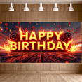 thumbnail image 6 of Neon Style Happy Birthday Banner with Racing Track Elements Party Decoration Backdrop for Birthday Party Celebrations Photography Props Decorations, 6 of 8