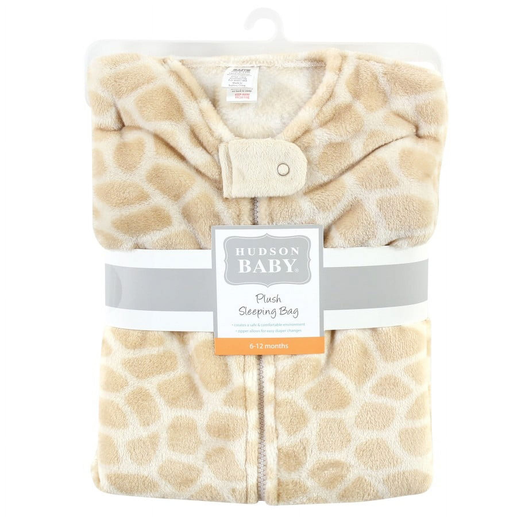 Hudson Baby Unisex Baby Plush Sleeveless Sleeping Bag, Sack, Blanket, Giraffe, 12-18 Months