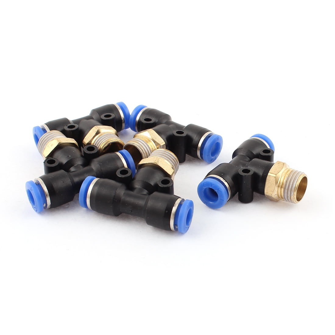 H● 5 *Air Pneumatic 1/4BSP Thread 6mm One Touch Push In T Joint Quick Fittings 