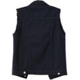 thumbnail image 2 of Womens Crop Denim Vest Jacket Sleeveless Button Down Ripped Casual Waistcoat Jacket, 2 of 5