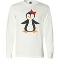 thumbnail image 3 of Inktastic Cute Penguin, Girl Penguin With Red Ribbon Long Sleeve T-Shirt, 3 of 5