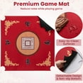 thumbnail image 6 of YYAo 35 Inch 4 Player Game Card Folding Mahjong Table with Cup Holders-Red, 6 of 10