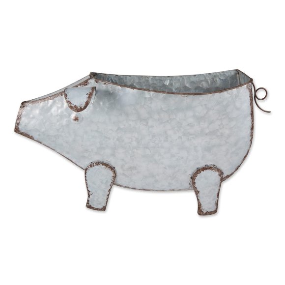 Macetero de Pared en Forma de Cerdito Galvanizado Zingz & Thingz 43x9x27 cm