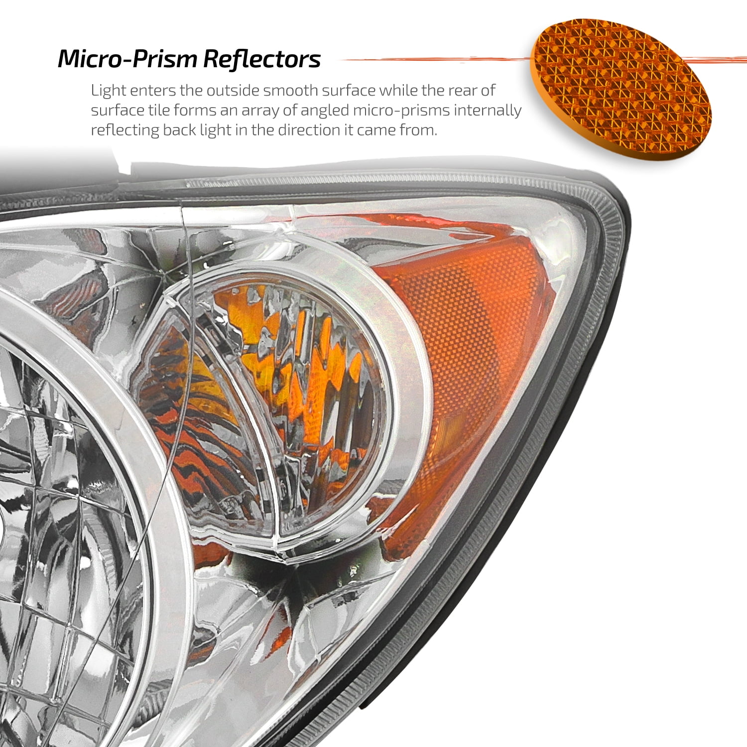 AKKON - Fits 2005 2006 Camry Sedan Halogen Type Chrome Headlights Pair Replacement Left Driver + Right Passenger