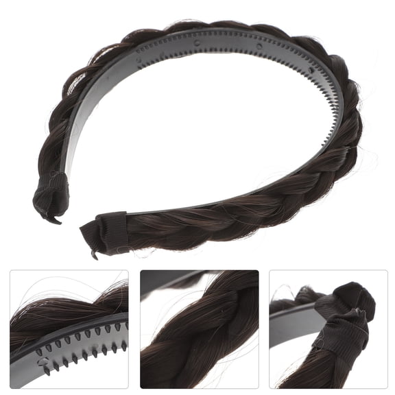 UPKOCH Dark Brown Braid Headband for Women's and Girls Ideal for Daily Use Parties and Weddings Made of ABS Material