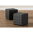 thumbnail image 5 of Baxton Studio Elladio Modern and Contemporary Dark Grey Fabric Upholstered Tufted Cube Ottoman Set, 5 of 6