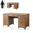 thumbnail image 2 of Gymax 59'' Computer Desk Writing Desk Study Workstation with Drawers Natural, 2 of 10
