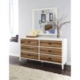thumbnail image 3 of Benzara BM187780 Rustic Plank Wood Six Drawer Dresser with Flush Mount Pull, White & Brown - 34 x 63 x 18 in., 3 of 3