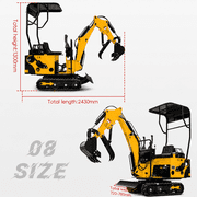 0.8ton Mini Excavator 13.5HP Small Crawler Excavator with EPA Engine for Construction Work Farm Trench, Road, Trench Digger