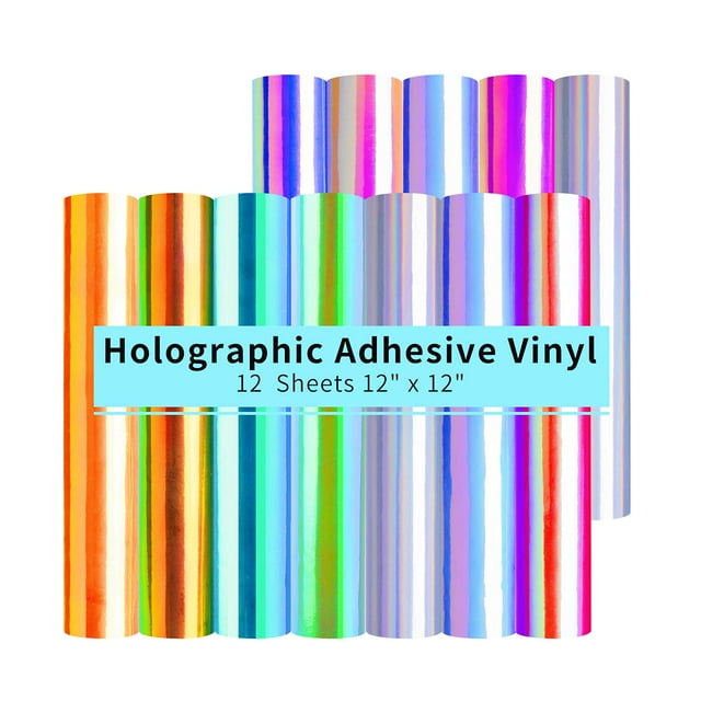 Vinilo holográfico HTVRONT 12 hojas de 30 x 30 cm para cortar a máquina