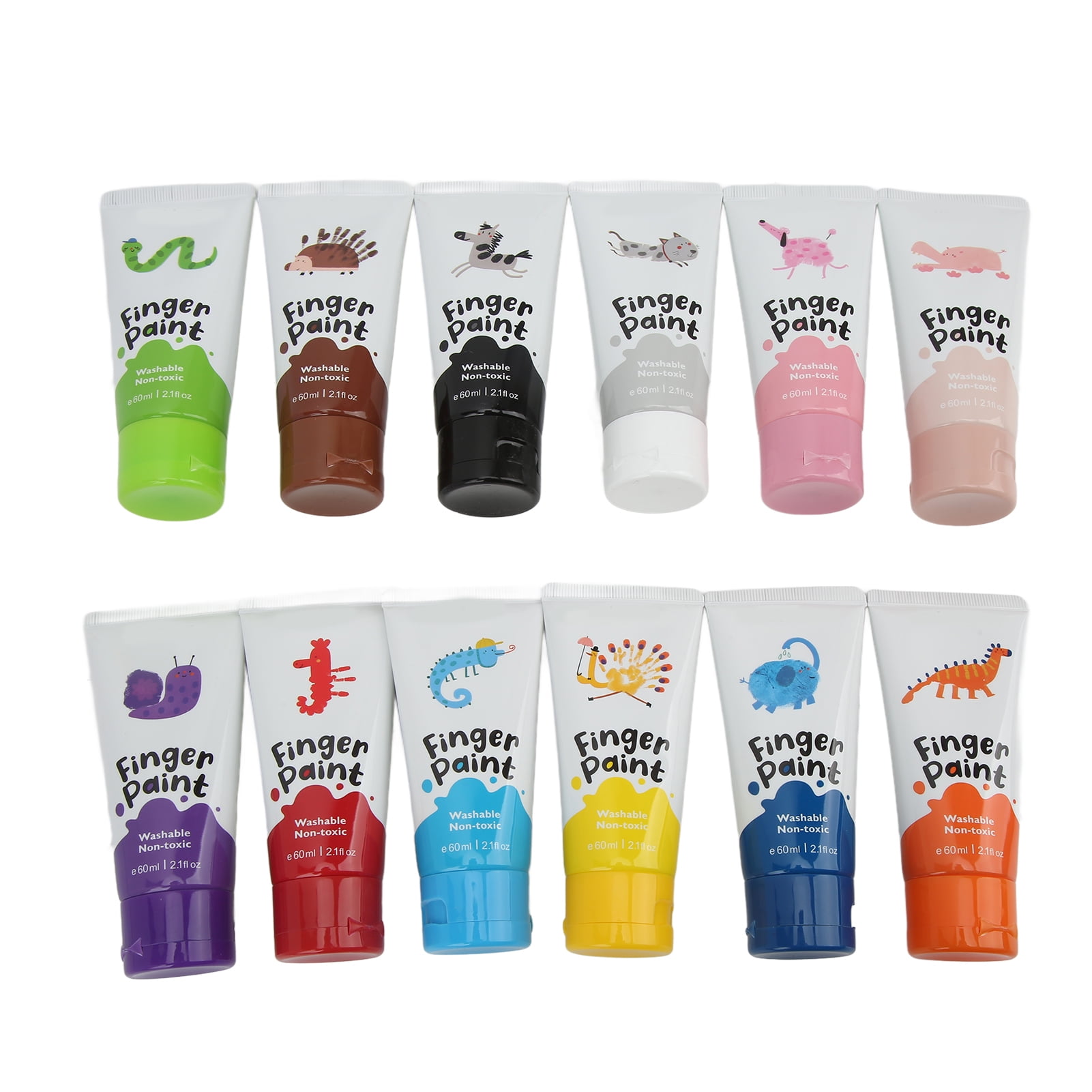 Finger Paint, Safe Washable Paint 12 Colour For Kids DIY Art Graffiti