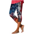 thumbnail image 3 of QATAINLAV Summer 4th of July Leggings for Women Trendy American Flag Patriotic Legging Capris High Waisted Tight Yoga Workout Cropped Pants Blue XXXXL, 3 of 6