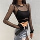 thumbnail image 5 of Camiseta Malla Manga Larga Sexy Top Verano Mujer Clubwear Trajes De Red, L Inevent AP001485-01, 5 of 7