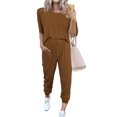 thumbnail image 1 of Conjunto Deportivo PRETTYGARDEN 2025 para Mujer, Dos Piezas, Color Marrón Oscuro, Talla Pequeña, 1 of 6