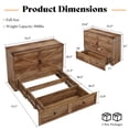 thumbnail image 2 of Amerlife 41"H Full Murphy Bed Cabinet with Charging Station and Storage, Farmhouse Foldable Platform Bed for Guest Room, Office, Barnwood, 2 of 8