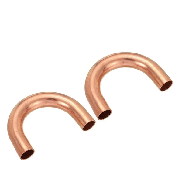 Uxcell 1/2" OD 50x68mm Elbow Copper Pipe Fitting, 2Pcs 180 Degree Bend Welding Sweat Solder Connection for HVAC Air Conditioner Plumbing