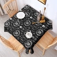 thumbnail image 2 of Black White Gothic Cat Skull Key Pattern Square Tablecloth,Waterproof Square Table Cover,Wipeable Spillproof Washable Table Cover for Home Kitchen Party Decor 42"X42"(107x107cm), 2 of 6