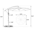 thumbnail image 2 of 10 Ft Patio Umbrella Offset Outdoor Cantilever Suspension Umbrella with 8 Sturdy Umbrella Bones, Fade Resistant Waterproof Polyester Canopy Fabric, Tilt Adjustment and Cross Base, Navy Blue, 2 of 9