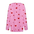 thumbnail image 4 of Resicozy Women Valentines Shirts Henley Neck Long Sleeve Casual Heart Printed Fashion T Shirt 2026 Light pink L, 4 of 4