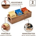 NAUMOO Wooden Tea Bag Organizer Set of 2 Adjustable Compartments
