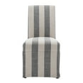 thumbnail image 5 of Wovenbyrd Lakeshore Classic Covered Dining Chair, Armless, Wood Frame - Blue and Linen Stripe, 5 of 8