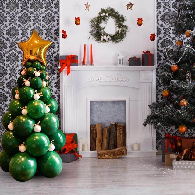 Kit de globos verdes navideños, kit de globos verdes navideños, accesorios de decoración navideña, decoración de globos para fiestas, tecnología innovadora