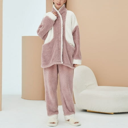 

Ovzne Women s Lovely Sweet Winter Fashion Lovely Casual Thickened Warm Pajama Suit