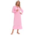 thumbnail image 1 of EFINNY Women's Victorian Nightgowns Long Sleeve Sleepdress Full Length Sleepwear Loose Nightdress Loungewear,S-XXL, 1 of 6