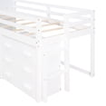 thumbnail image 5 of White Twin Loft Bed With Solid Wood Construction, Cabinet And Shelf For Space Optimization Size In White, Strong Wood, Stylish Practical Bedroom Enhancement, 5 of 7