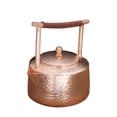 thumbnail image 1 of Tetera de cobre macizo de 1,2 litros, versátil para estufa, martillada gruesa Estilo B, 1 of 9