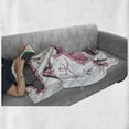 thumbnail image 6 of Heels and Dresses Soft Flannel Fleece Throw Blanket, Boutique Inspired Design Dresses Hangers Cartoon Style, Cozy Plush for Indoor and Outdoor Use, 60" x 80", Grey Baby Pink White, by Ambesonne, 6 of 6