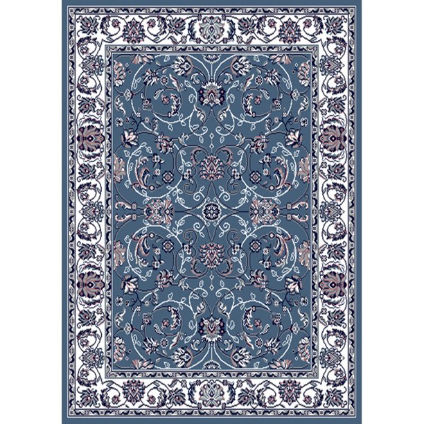Rugs Traditional Brown Blue Red Area Rug Bordered Design Persian Oriental Floor Decor Carpet Walmart Com Walmart Com