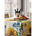 thumbnail image 6 of Sunflowers Table Cloth, Waterproof Tablecloth for Rectangle Tables, Floral Green Leaves Bees Watercolor Reusable Washable Fabric Table Cover for Restaurant Kitchen Dining Tables 60"x102", 6 of 9