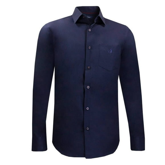Camisa Long Beach Polo Club Talla CH Lisa Manga Larga Azul Marino